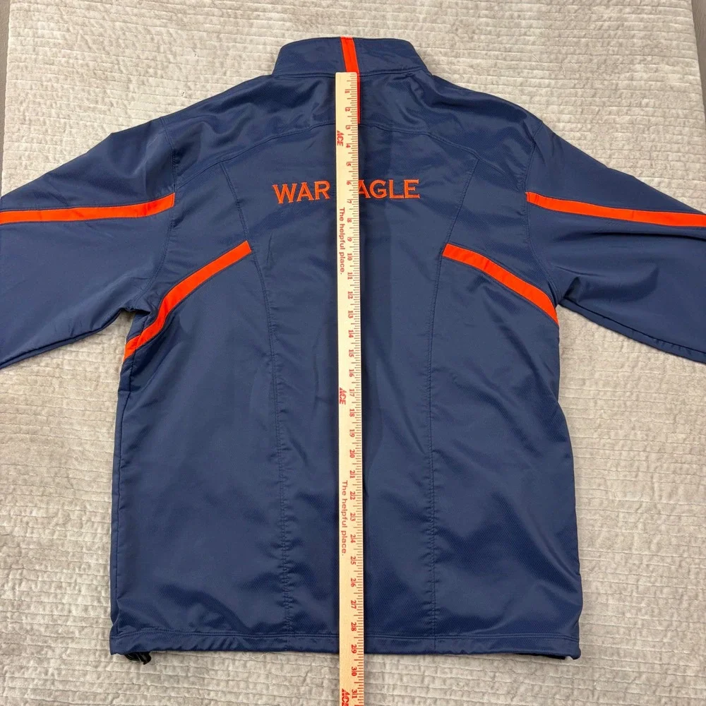 Under Armour Auburn Tigers Mens Large Navy Orange 1/4 Zip Windbreaker War Eagle